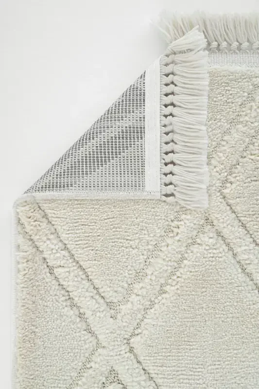 Sakura 2209 Cream Hav Non-shedding Ethnic Patterned Modern Woven Boucle Living Room Carpet Sss-Cream 5 - 6