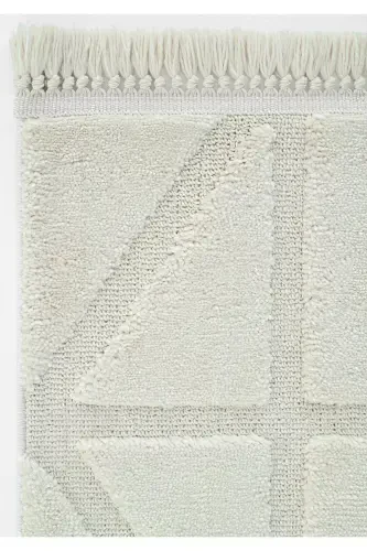 Sakura 2211 Cream Hav Toz Vermez Etnik Desenli Modern Dokuma Bukleli Salon Halısı Sss-Krem 6 - 3