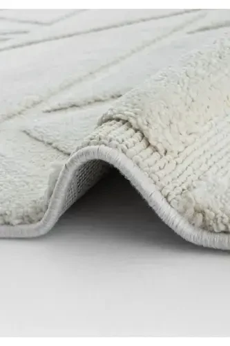 Sakura 2211 Cream Hav Toz Vermez Etnik Desenli Modern Dokuma Bukleli Salon Halısı Sss-Krem 6 - 5