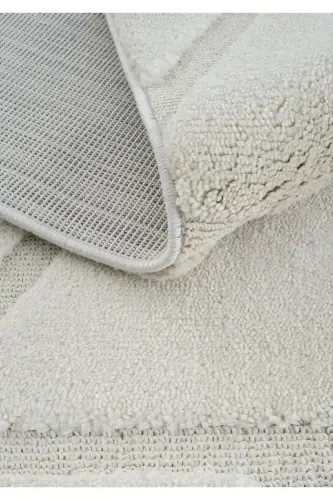 Sakura 2211 Cream Hav Toz Vermez Etnik Desenli Modern Dokuma Bukleli Salon Halısı Sss-Krem 6 - 7