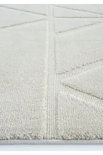 Sakura 2211 Krem Hav Toz Vermez Etnik Desenli Modern Dokuma Bukleli Salon Halısı Sss-Krem 6 - 6