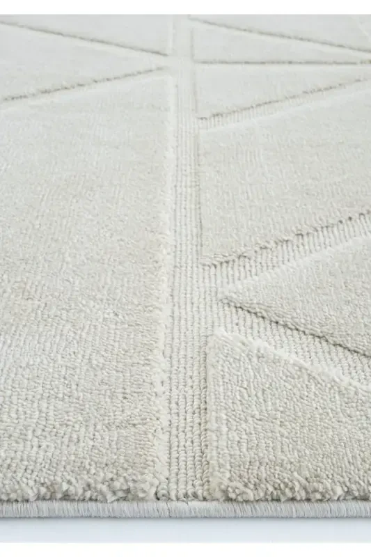 Sakura 2211 Krem Hav Toz Vermez Etnik Desenli Modern Dokuma Bukleli Salon Halısı Sss-Krem 6 - 6