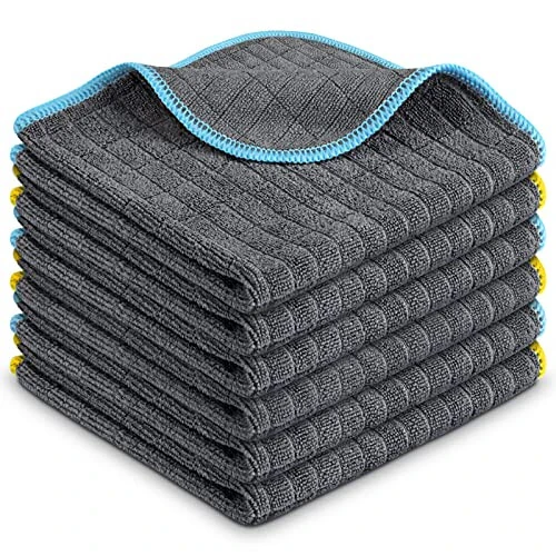 Салфетки для уборки Airlab из микрофибры, тряпки для пыли, универсальные полотенца без разводов, для мытья посуды, многоразовые, 6 шт., 12