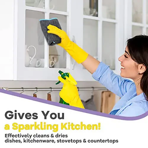 Салфетки для уборки Airlab из микрофибры, тряпки для пыли, универсальные полотенца без разводов, для мытья посуды, многоразовые, 6 шт., 12