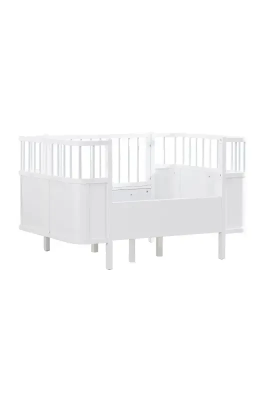 Sallanadigan MDF Beshik, Bella O'suvchi Beshik 90x120 1 Adet Comfort Matras - Oq - 6