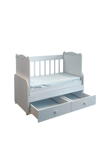 Sallanır 2 Çekmeceli Beşik 60x120 BEYAZ - 3