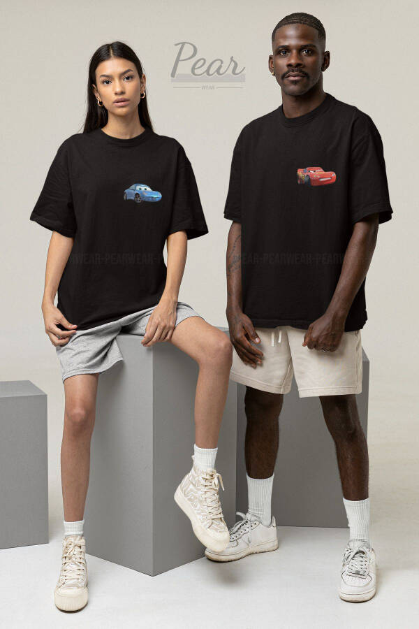 Sally & Mcqueen Cars Printed 2-Pack Unisex Couple Oversize T-shirt - 1