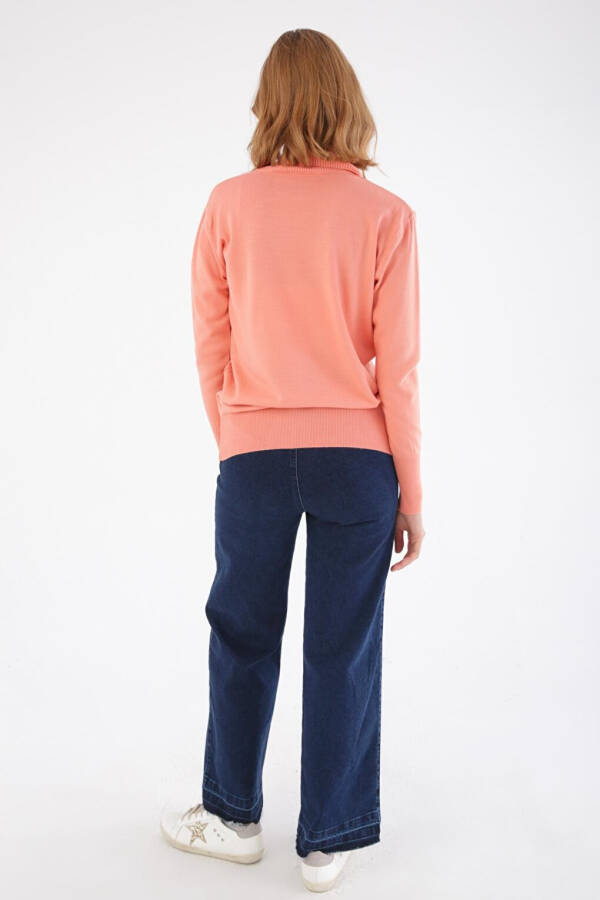 Salmon Fisherman's Rib Knit Short Cardigan - 29