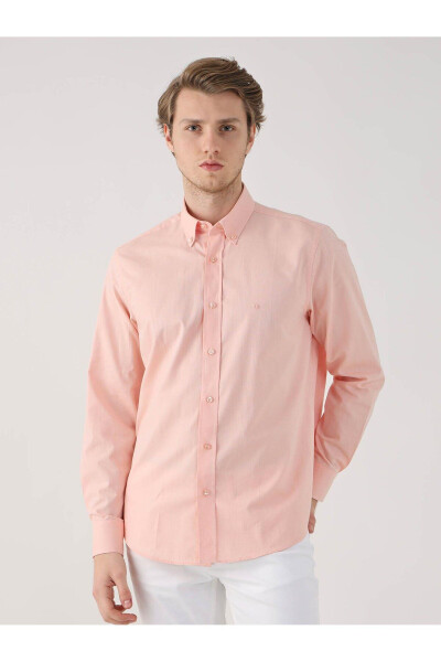 Salmon Men's Regular Fit Oxford Brent Button-Down Long Sleeve Shirt - 94837 - 7