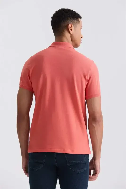 Salmon Slim Fit Polo Neck T-Shirt - 4