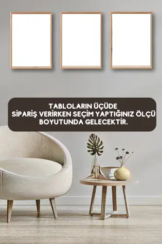 Salon Tablo Yatak Odası Tablo Seti 3lü Tablo Modern Tablo Mutfak Duvar Tablosu Seti Dekoratif Tablo - Siyah - 3