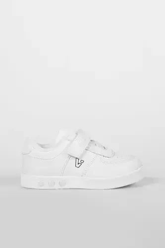Sam Lighted Unisex Baby and Kids White Sneaker - 1