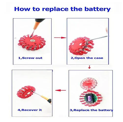 SAMDO Водонепроницаемые 9 образцов Аварийные автомобильные осветительные ракеты, Аварийный предупреждающий свет, Дорожные аварийные огни CR123A (белый) - 3