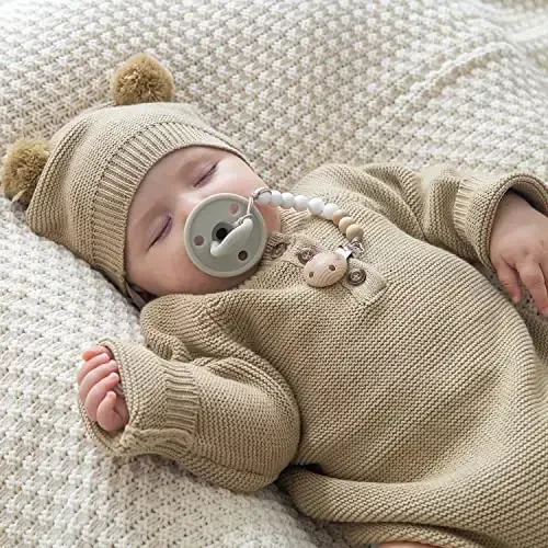 SAMiGO Pacifier Clips for Baby Boys Pacifier Holders Silicone Paci Binky Clips - 2 Pack - 6