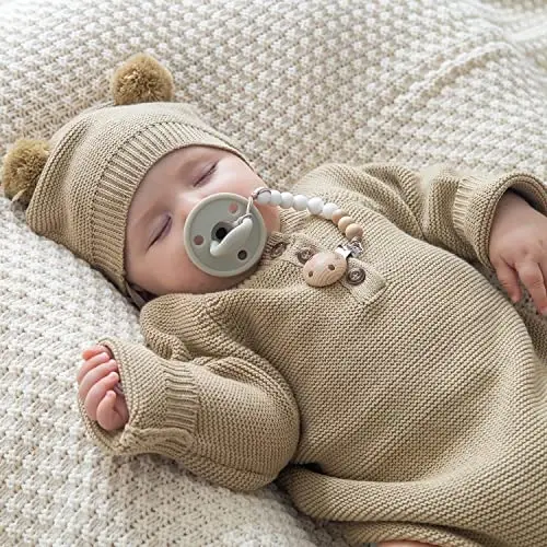 SAMiGO Pacifier Clips for Baby Boys Pacifier Holders Silicone Paci Binky Clips - 2 Pack - 6