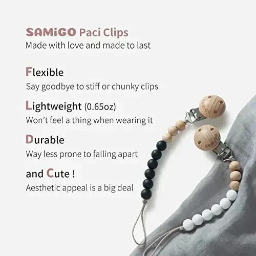 SAMiGO Silicone So‘rg‘ich Klipslari Bolalar uchun Paci Binky Klipslari - 2 dona - 3