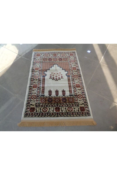 ŞaModazoneerdanoğlu 80x120 Cm Крем, Harika Namazla, İpek Gibi Parlayan Renkli Ve Ultra Yumuşak Dokunuş - ŞAHMERDANOĞLU