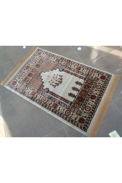 ŞaModazoneerdanoğlu 80x120 Cm Крем, Harika Namazla, İpek Gibi Parlayan Renkli Ve Ultra Yumuşak Dokunuş - ŞAHMERDANOĞLU (1)