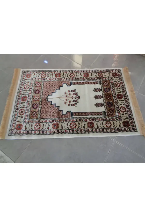 ŞaModazoneerdanoğlu 80x120 Cm Крем, Harika Namazla, İpek Gibi Parlayan Renkli Ve Ultra Yumuşak Dokunuş - 3