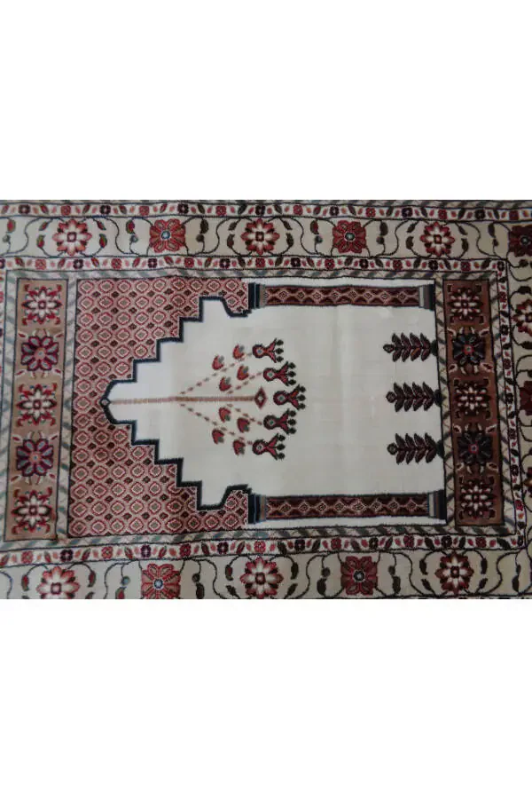 ŞaModazoneerdanoğlu 80x120 Cm Крем, Harika Namazla, İpek Gibi Parlayan Renkli Ve Ultra Yumuşak Dokunuş - 4