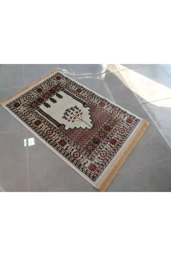 ŞaModazoneerdanoğlu 80x120 Cm Крем, Harika Namazla, İpek Gibi Parlayan Renkli Ve Ultra Yumuşak Dokunuş - 7