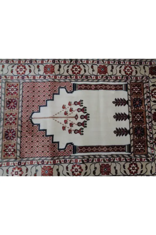 ŞaModazoneerdanoğlu 80x120 Cm Крем, Harika Namazla, İpek Gibi Parlayan Renkli Ve Ultra Yumuşak Dokunuş - 5