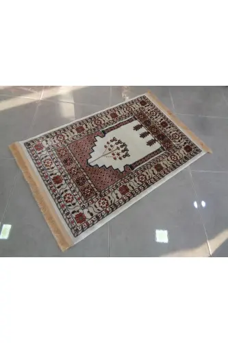 ŞaModazoneerdanoğlu 80x120 Cm Крем, Harika Namazla, İpek Gibi Parlayan Renkli Ve Ultra Yumuşak Dokunuş - 6