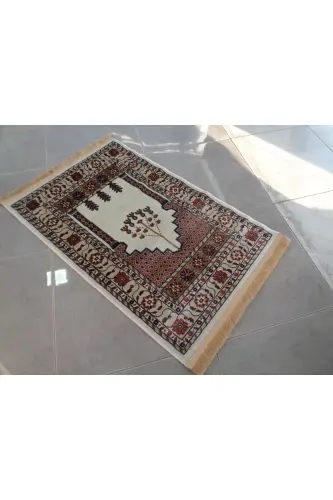 ŞaModazoneerdanoğlu 80x120 Cm Krem, Harika Namazla, İpek Gibi Parlayan Renkli Ve Ultra Yumuşak Dokunuş - 8