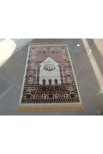 ŞaModazoneerdanoğlu 80x120 Cm Krem, Harika Namazla, İpek Gibi Parlayan Renkli Ve Ultra Yumuşak Dokunuş - Krem - 2