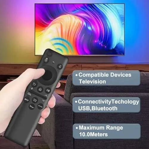 Rechargeable Voice Remote for Samsung Smart TV Remote, BN59-01432A Remote Replacement for Samsung OLED Neo QLED Crystal UHD Frame Solar 4K 8K Smart TVs VG-TM2360E 
