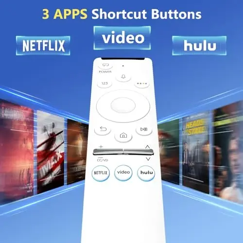 Universal Voice Remote Replacement for 2019-2026 Samsung Smart TVs | for samsung tv remote ,Easy pairing, voice search, NFLX/Hulu shortcuts, Bluetooth 40ft range, 0.2s response. 