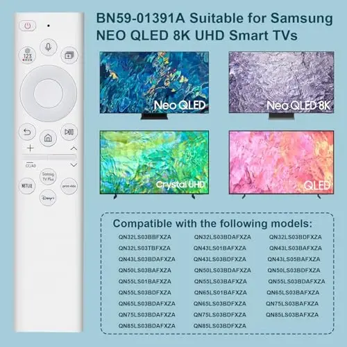 for Samsung-Smart-TV-Remote, Compatible with Samsung Frame Crystal QLED OLED UHD 4K 8K Smart TVs, Replacement for BN59-01391A Without Rechargeable Solar Cell - 2