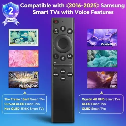 Replacement-Voice-for-Samsung-Smart-TV-Remote-Control-Universal BN59-01385A Compatible with Samsung Frame Curved QLED Crystal UHD TVs - 2