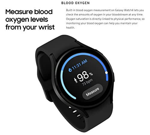 Samsung Electronics Galaxy Watch 4 40mm aqlli soati, EKG monitoringi, sog'liqni saqlash fitnes yugurish uyqu tsikllari GPS yiqilishni aniqlash Bluetooth AQSh versiyasi - (qora) (qayta tiklangan) - 13