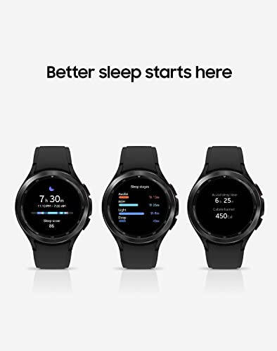 Samsung Electronics Galaxy Watch 4 Classic 46mm aqlli soat, EKG monitori, sog'liqni saqlash, fitness, yugurish, uyqu tsikllari, GPS, yiqilishni aniqlash, Bluetooth, AQSh versiyasi, qora (yangilangan) - 3