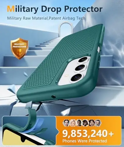 FNTCASE for Galaxy A15-5G Phone Case - Samsung A15 5G Military Grade Drop Protection, 14ft Drop Tested, Screen Protector Included, Anti-Slip Matte Textured, TPU+PC Dual Layer Shockproof Cover (Green) - 4