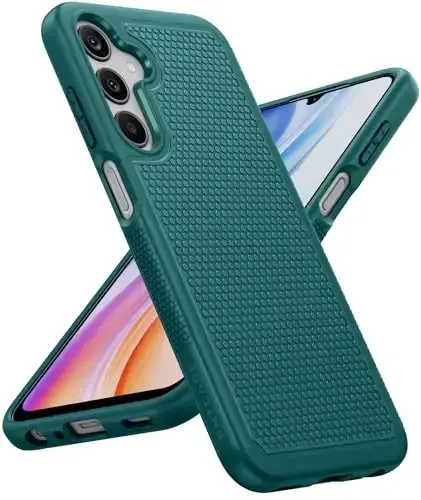 FNTCASE for Samsung Galaxy A25 Case: Galaxy A25 5G Phone Case Dual Layer Protective Phone Cover Rugged Full Body Drop Protection Shockproof Phone Case (Green) 