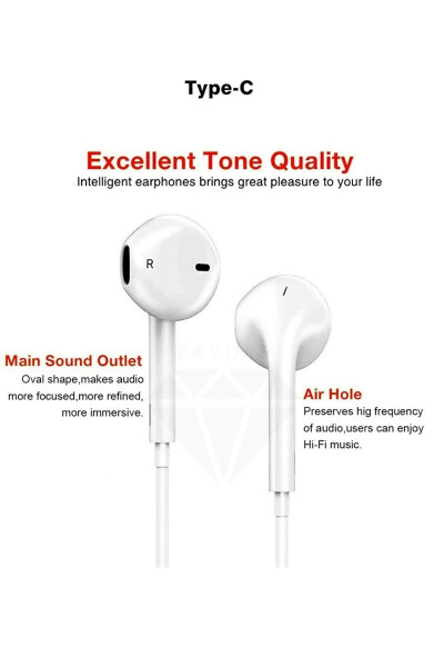 Samsung Galaxy A53 Compatible Type-c Output Microphone Hd Sound Wired Earphone - 3