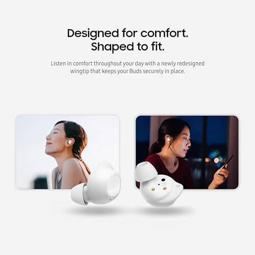 SAMSUNG Galaxy Buds FE Haqiqi Simsiz Bluetooth Quloqchinlari, Qulay va Ishonchli Quloq ichiga O'rnatish, Avtomatik Ovozni O'zgartirish, Teginish Boshqaruvi, O'rnatilgan Ovozli Yordamchi, Oq [AQSh Versiyasi, 1 Yil Ishlab Chiqaruvchi Kafolati] - 5