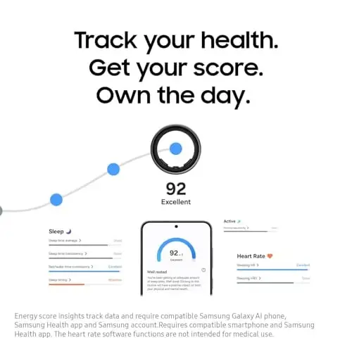 SAMSUNG Galaxy Ring, AI Smart Ring, Size First w/Sizing Kit, No App Subscription, Fitness Monitor, Sleep Tracker, Up to 7-Day Battery, Size 9, Titanium Silver [US Version, 1Yr Manufacturer Warranty] - 6