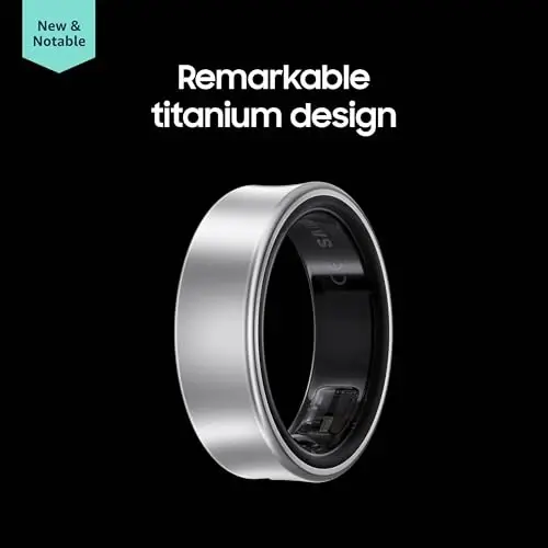 SAMSUNG Galaxy Ring, AI Smart Ring, Hajmi Birinchi o'lchamli to'plam bilan, Ilova Obunasi yo'q, Fitness Monitori, Uyqu kuzatuvchisi, 7 kungacha batareya, 14-o'lcham, Titan qora [AQSh versiyasi, 1 yillik ishlab chiqaruvchi kafolati] - 4