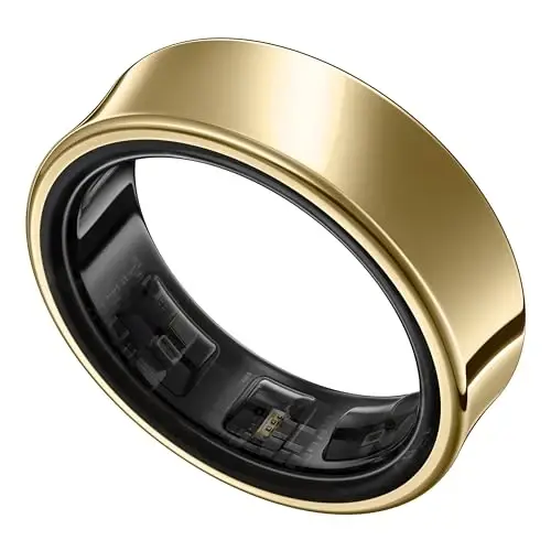 SAMSUNG Galaxy Ring, AI Smart Ring, O'lchamni aniqlash uchun to'plam bilan birga, Obuna to'lovi yo'q, Fitness monitori, Uyqu kuzatuvchisi, 7 kungacha batareya, 13-o'lcham, Titan oltin [AQSh versiyasi, 1 yillik ishlab chiqaruvchi kafolati] 