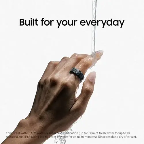 SAMSUNG Galaxy Ring, AI Smart Ring, O'lchamni aniqlash uchun to'plam bilan birinchi, Ilova obunasi yo'q, Fitness monitoringi, Uyquni kuzatuvchi, 7 kungacha batareya, 10-o'lcham, Titan qora [AQSh versiyasi, 1 yillik ishlab chiqaruvchi kafolati] - 4