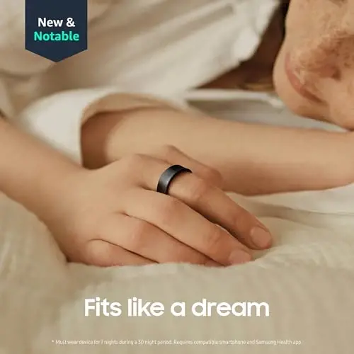 SAMSUNG Galaxy Ring, AI Smart Ring, O'lchamni aniqlash uchun to'plam bilan birinchi, Ilova obunasi yo'q, Fitness monitoringi, Uyquni kuzatuvchi, 7 kungacha batareya, 10-o'lcham, Titan qora [AQSh versiyasi, 1 yillik ishlab chiqaruvchi kafolati] - 5