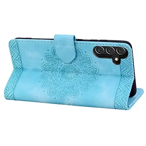 Rosbtib Flip Case for Samsung Galaxy S23 Plus 6.6 Inch Cover, Vintage Premium PU Leather Wallet Phone Case with Mandala Embossed Design Cover for Samsung Galaxy S23+ 6.6