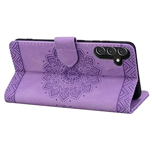 Rosbtib Flip Case for Samsung Galaxy S23 Plus 6.6 Inch Cover, Vintage Premium PU Leather Wallet Phone Case with Mandala Embossed Design Cover for Samsung Galaxy S23+ 6.6