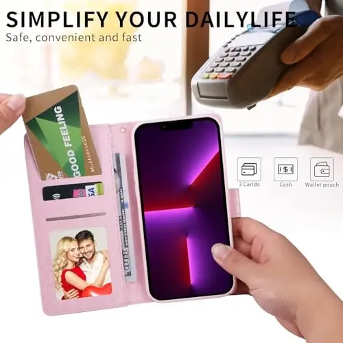 UEEBAI Wallet Case for Samsung Galaxy S23 Ultra 5G, PU Leather Phone Case Kickstand RFID Blocking Flip Case with Card Slots Wrist Strap Relief Engraved Magnetic Closure Folio Case - Blue Butterfly - 2