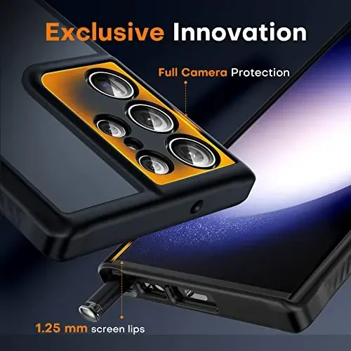 Samsung Galaxy S23 Ultra için TOCOL 3'ü 1 Arada Manyetik Kılıf, [Tam Kamera Koruması], 2 Adet Yumuşak Ekran Koruyucu ile [Askeri Sınıf Düşme Koruması] S23 Ultra 6.8