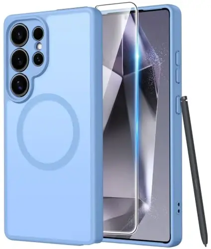 FNTCASE for Samsung Galaxy S24 Ultra Case, Compatible with Magsafe | Screen Protector, Full Camera Protection, Translucent Matte, 14FT Military Grade Drop Proof, Protective Phone Cover 