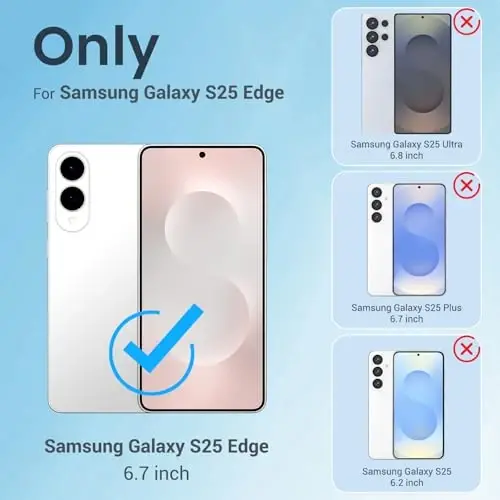 Temdan for Samsung Galaxy S25 Edge Case Clear, [Wireless Charging][Anti-Yellowing][Military-Grade Protection] Shockproof Slim Magnetic Phone Sleeve Case for Samsung Galaxy S25 Edge, Transparent - TEMDAN (1)